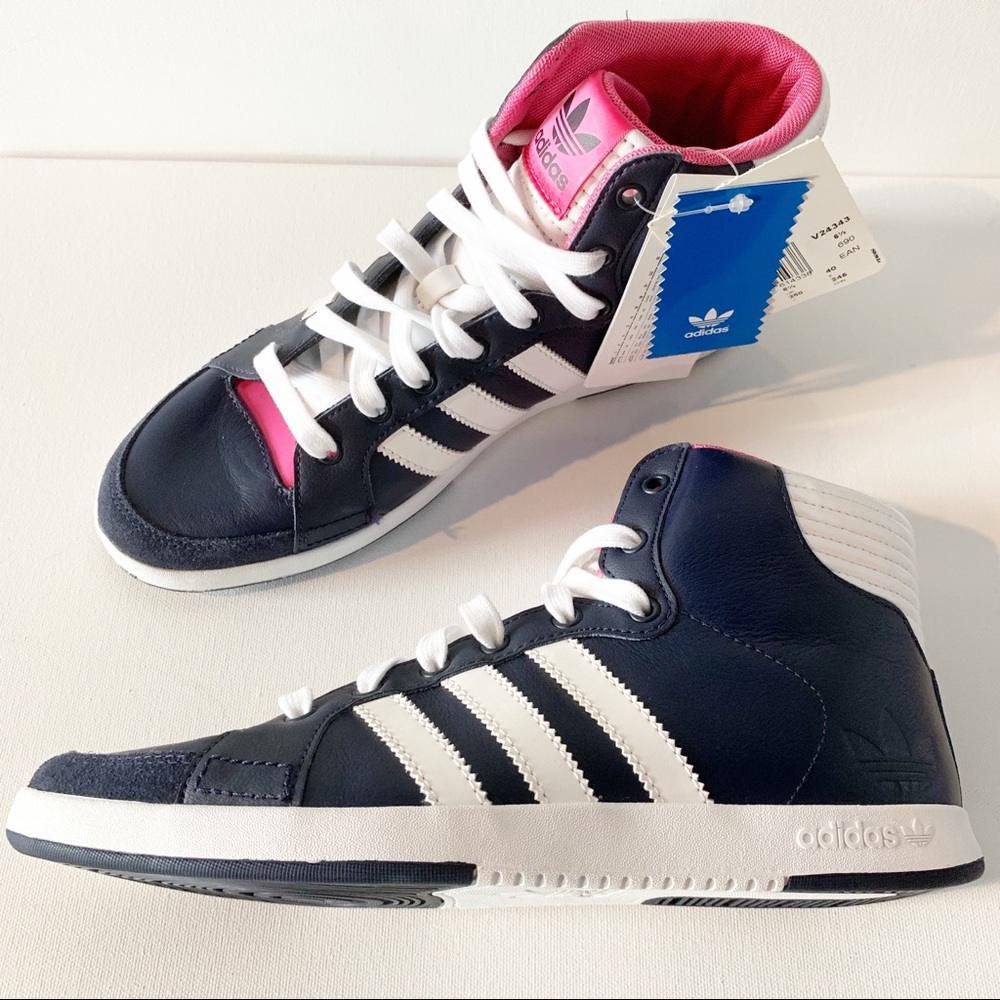 Adidas | Hightop Navy White Stripe | NWT | Size 8